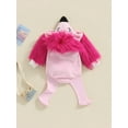 thumbnail image 5 of Cjfdfy Toddler Baby Boy Girl Flamingo Costume Kids Infant Halloween Animal Costume Fall Winter Clothes Fur Long Sleeve Hooded Zipper Closure Romper with Leg Warmers Set Halloween Cosplay Outfits, 5 of 9
