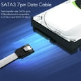 thumbnail image 3 of Cable de datos SATA 3.0 III SATA3 de 50 cm y 7 pines, 6 Gb/s, para SSD, HDD, disco duro, con funda de nailon, versión premium (blanco), 3 of 8