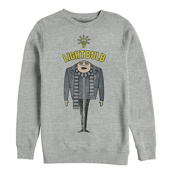 Men's Despicable Me Gru Lightbulb  Sweatshirt Athletic Heather 2X Large