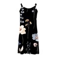 thumbnail image 4 of ICHUANYI Clearance Women's Boho Floral Printed Dress Summer Sleeveless Tshirt Beach Mini Dresses(Black, L) ICHUANYI WER2023081003797, 4 of 5