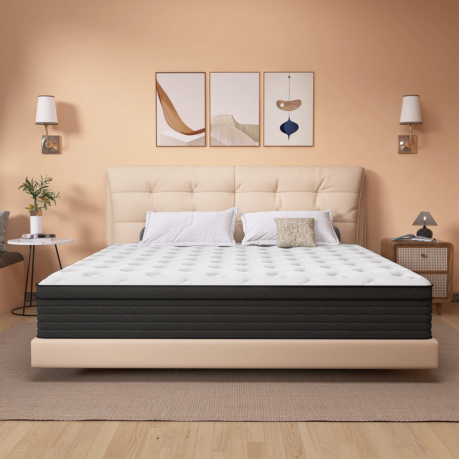 14 inch Hybrid Mattress in a Box, Gel Memory Foam and Pocket Spring ,Twin Mattress