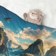 thumbnail image 2 of Yiaed Valley River Dinosaur Print Dog Blankets-Cat Blanket Washable for Couch Protection,Puppy Blanket, Soft Plush Reversible Throw Furniture Protector-, 2 of 8