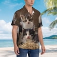 thumbnail image 5 of Daiia Cat Family Hawaiian Shirt for Men Gentle Cotton Regular Short Sleeve Casual-XX-Large, 5 of 9