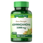 Ashwagandha Capsules | 3000mg | Extra Strength |  90 Count | Non-GMO & Gluten Free | Ashwagandha Root Supplement | by Natures Truth