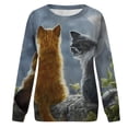 thumbnail image 4 of Moda mujer primavera Animal impreso manga larga cuello redondo Casual Tee Tops blusa Pompotops FGAJ601, 4 of 5