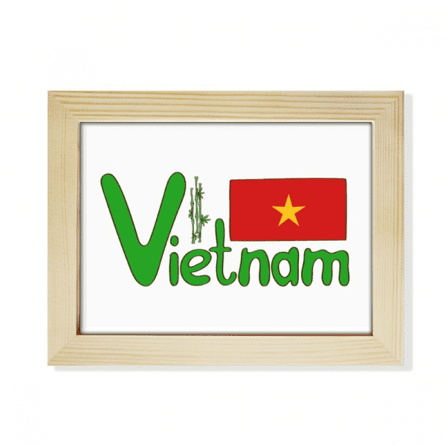 Vietnam National Flag Red Green Pattern Desktop Photo Frame Picture Art Decoration Painting 6x8 inch