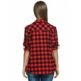 thumbnail image 5 of Zeagoo Womens Flannel Shirts Long/Roll Up Sleeve Collared Button Down Plaid Shirt Casual Work Tops, 5 of 10
