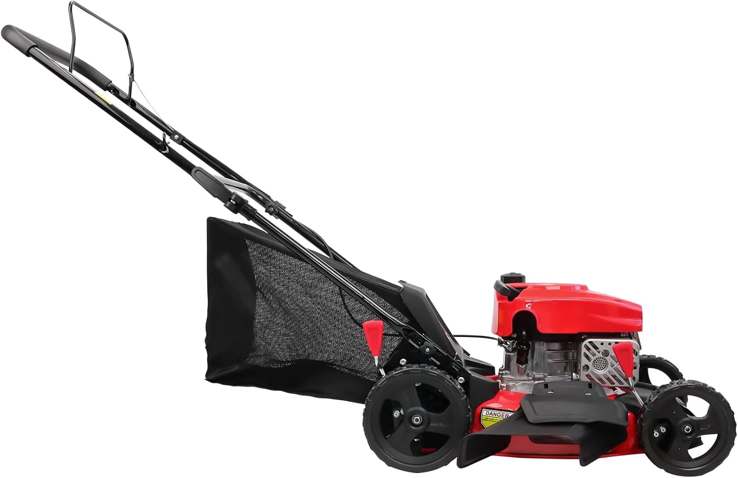 18 Inch Gas Push Lawn Mower, 144cc 3-in-1 Mulch Bag Side Discharge with Steel Deck