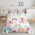 thumbnail image 2 of Feelyou Kawaii Pink Axolotl Full Size Comforter Sets for Child, Dreamy Rainbow Print Bedding Comforter Set, Cartoon Donut Dessert Reversible Bedding Sets, Ultra Soft Bedroom Decor, 3 Pieces, 2 of 8