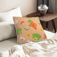 thumbnail image 6 of Velvet Decorative Throw Pillow Covers Set of 2, Soft Square Cushion Cover with Invisible Zipper Cute Vegetables Printing, 18"x18", 6 of 7