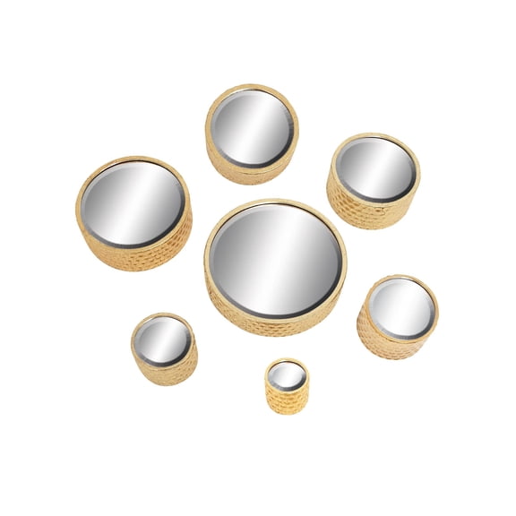 CosmoLiving by Cosmopolitan 12", 10", 8", 7", 6" Gold Wall Mirror, Set of 7