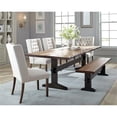 thumbnail image 2 of Maklaine 6-piece Rectangular Wood Dining Set Natural Honey and Dark Brown, 2 of 5
