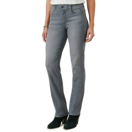 Democracy womens Democracy Women's "Ab"solution Straight Leg Jeans, Grey, 12 US