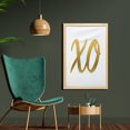 thumbnail image 2 of Xo Wall Art with Frame, Hugs and Kisses Valentine Days Inspired Background Vintage Style Celebration Image, Printed Fabric Poster for Bathroom Living Room, 23" x 35", Sand Brown White, by Ambesonne, 2 of 2
