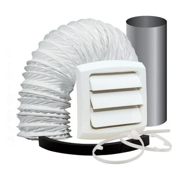 DyGTyX EXWTZW Bathroom Fan Vent Kit with, Wall , 4 inch x 5' Vinyl Duct