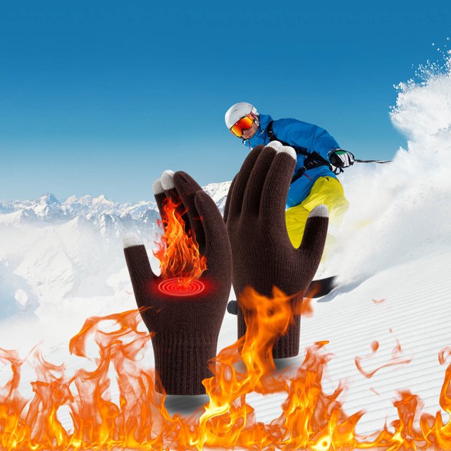 Fiudx Guantes Cálidos de Invierno, Sensibles Al Tacto, Forro Suave de Terciopelo, Resistentes Al Viento y Elásticos, Ideales para Ciclismo, Esquí y Actividades Al Aire Libre. Regalos Familiares de Va