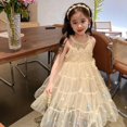 thumbnail image 1 of URMAGIC Toddler Baby Girl Sequins Dress Sleeveless Mesh Tulle Dress Summer Layered Princess Cake Dress 1-6 Years, 1 of 9
