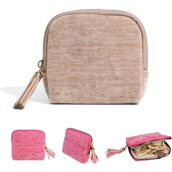 2026 new Jewelry Zippered Pocket Case, Travel Jewelry Bag Portable Organizer, Mini Jewelries Pouch Bags with Multiple Compartments, For Earrings Necklaces Rings, Tassel Zipper Design, Tangle-Free