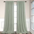 thumbnail image 1 of Sage Green Curtains 63 Inch 2 Panel Rod Pocket Light Filtering Semi Translucent Cotton Textured Soft, 1 of 4