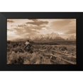 thumbnail image 2 of Dawson, Robert 14x11 Black Modern Framed Museum Art Print Titled - Ridin Fences I sepia, 2 of 5