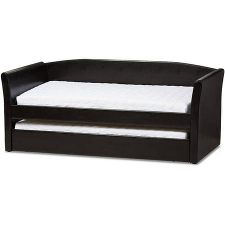 Baxton Studio Camino Upholstered Daybed with Guest Trundle Bed