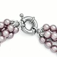 thumbnail image 3 of Sterling Silver 4 Row 4-5mm Purple Shell Bead Twisted Bracelet, 3 of 4