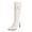Beige Boots for Women, variant on hopeusnice Ruched Knee High Boot Pointed Toe Heel Leather Upper Fashion Party Boot Beige 35