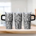 thumbnail image 2 of Insulated 20oz Stainless Steel Tumbler with Handle, Geometric Design Double Wall Coffee Travel Mug with Straw Leak Proof, 2 of 5
