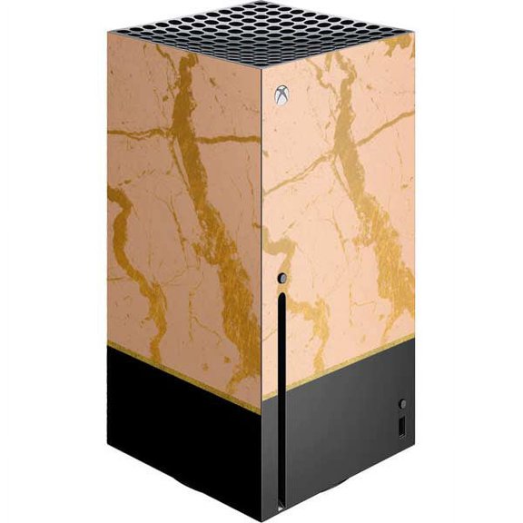 Skinit Marble Pink Gold and Black Marble Xbox Series X Console Skin