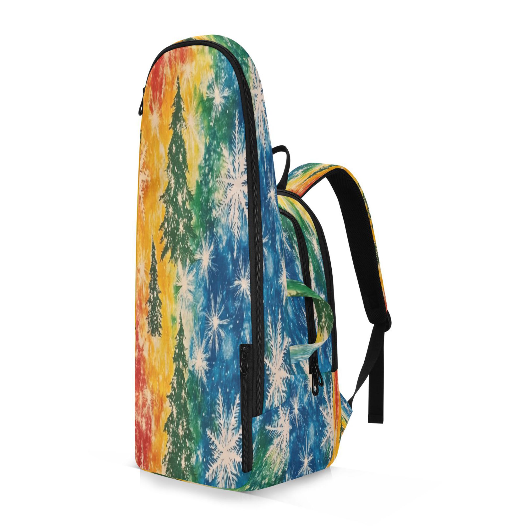 2 Racquet Holder Tennis Backpack Tennis Racket Covers Gym Bags Snowflake Rainbow