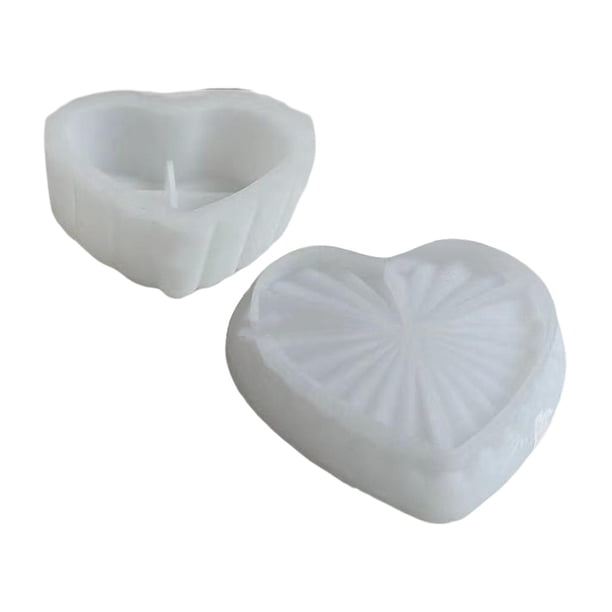 Molde de fundición de resina, estuche de almacenamiento, molde de silicona en forma de corazón, artesanía hecha a mano, caja de contenedor de tarro de mayimx Fundición de resina de silicona