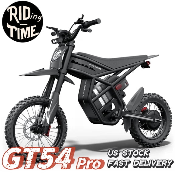 GT54 Pro 3000W Electric Dirt Motocycle - 49 MPH Top Speed, 60V/25Ah, 338Nm Torque, Off-Road Hydraulic Suspension, Removable Battery, All-Terrain Tires, UL2849