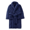 thumbnail image 2 of Jumpingount Bata de noche para niños Terciopelo Coral Invierno Cálido Clima frío Pijama para niños Ropa de dormir de manga larga Suave Cómodo Pijama Azul oscuro, 2 of 6