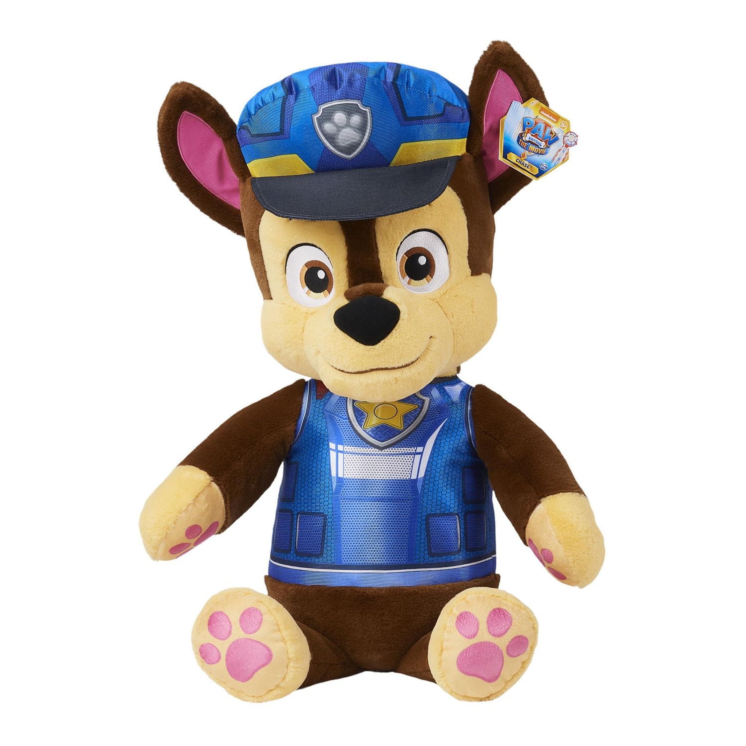 PAW Patrol, Movie Chase Jumbo Stuffed Animal Plush Toy, 29-inch, Kids Toys for Ages 3 and up