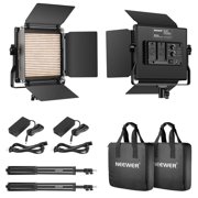 Neewer 2-Pack Bi-Color 660 LED Video Light Kit, 3200-5600K CRI96+, Dimmable, with Barndoor & 75 Stands, for Studio
