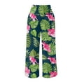 thumbnail image 4 of Tiqkatyck Clearance Sweatpants Women, Womens Print Wide Leg Pants Elastic High Waisted Wide Leg Palazzo Pants Women's Pants Green L, 4 of 4