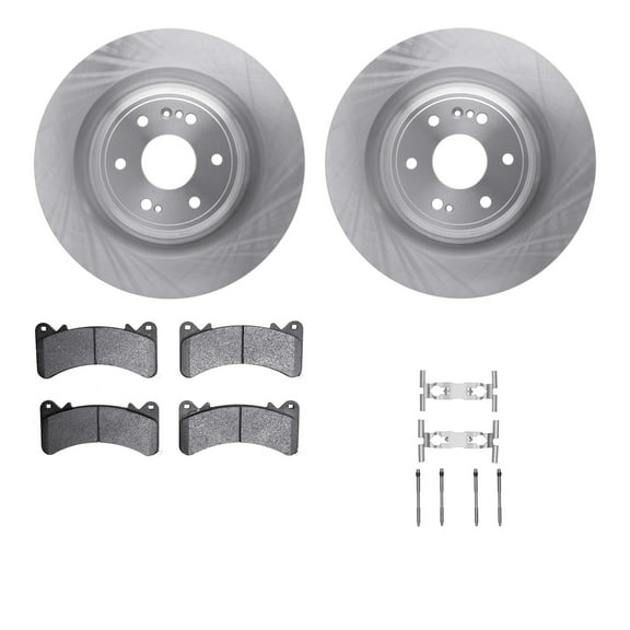 Dynamic Friction Company Front Brake Rotors with 5000 Euro Ceramic Brake Pads includes Hardware 6612-47058