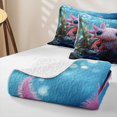 thumbnail image 4 of Erosebridal Marine Axolotl Twin Quilt Set, Marine Wildlife Twin Coverlet Set, Stars Reversible 2pcs, 1 Bedspread and 1 Pillowcase, 4 of 7