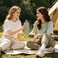 thumbnail image 6 of Flat Travel Water Bottle, Reusable Square Flask for Pocket Purse, Leakproof Slim Drinking Bottle for Camping Fitness Outdoor Sports (Grey), 6 of 8