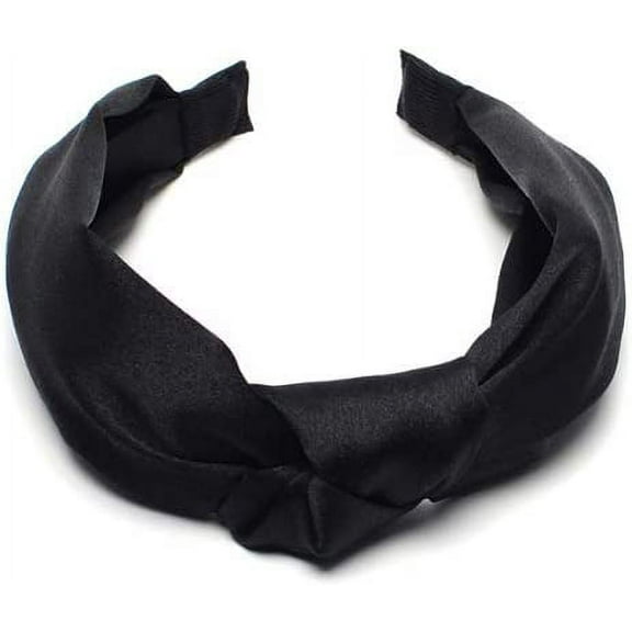 ERDOUY Solid Satin Cross Headband for Women Lady Twisted Knot Hairband Wide Turban Hair Hoop Hair Accessories Headwear