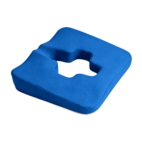 wisdomdodo Gel Seat Cushion for Long Sitting, Lumbar Support Memory Foam Pillow for Hip Pain, Soft & Breathable Cushion for Office Chair, Car Seat, Blue