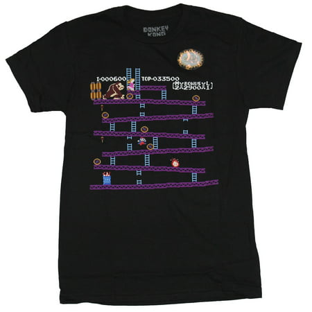 Donkey Kong Mens T-Shirt - Classic Game Screen Allover Image