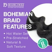 (2 pack) Darling Pre-Stretched Bohemian Wave Braid Hair 3X Pack, 52 inch, #1B, Adult, Women