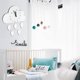 thumbnail image 3 of Reloj de guardería de estilo nórdico, reloj de gotas de agua con nube de madera, decoración colgante de pared, decoración de pared para niños, 3 of 5