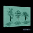 thumbnail image 2 of Startonight Canvas Wall Art Abstract - Grunge Background and Three Teal Trees Painting - Framed 24" x 36"&nbsp;, 2 of 6