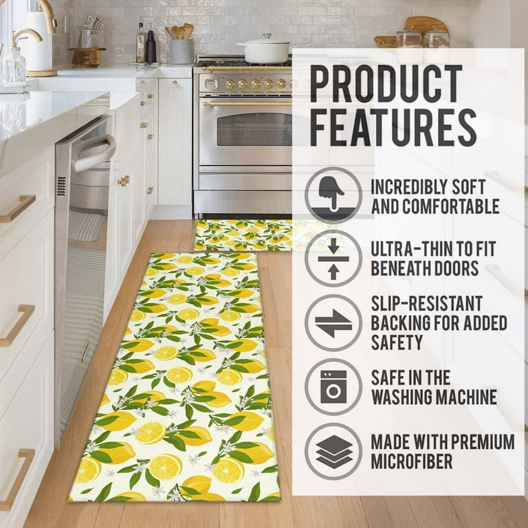 Kitchen Mat Lemon Tree Kitchen Floor Mat Cushioned Anti-Fatigue Kitche –  Discounted-Rugs