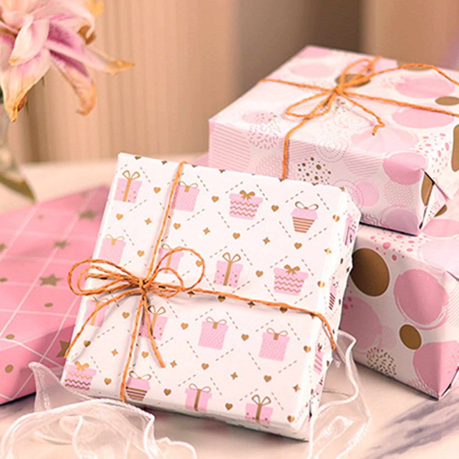 shenzhenyubairong Cute Cartoon Print Pink Colorful Wrapping Paper Holiday Girls Princess Birthday Gift Wrapping Paper Wrapping Paper Small Valentine Wrapping Birthday