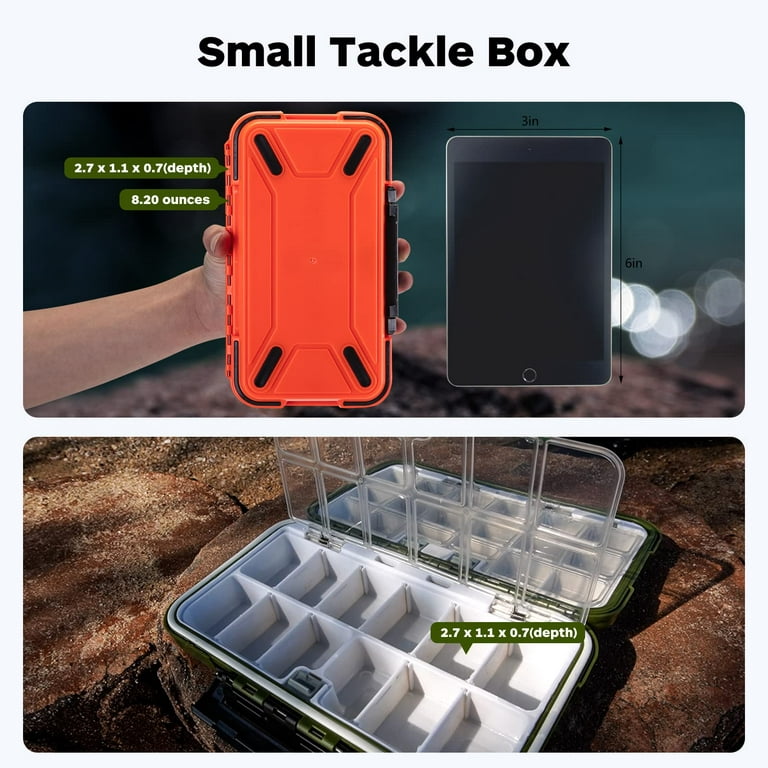 Goture Fishing Lure Boxes, 2 Pcs Waterproof Tackle Plastic Storage, Small  Lure Case, Mini Lure Box, Fishing Accessories Boxes Storage Containers