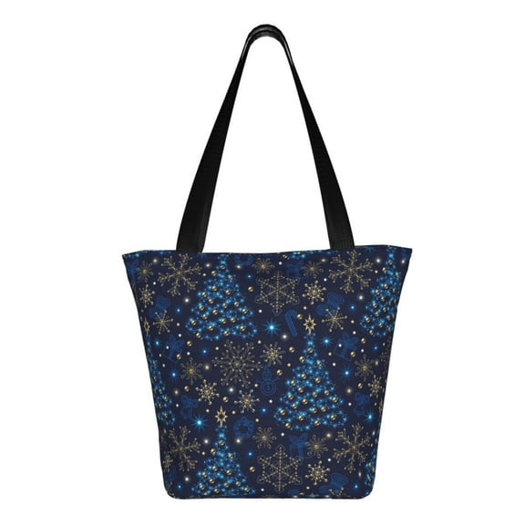 Ratiio Christmas Tree Print Shoulder Bag for Women, Polyester Crossbody Purse Lightweight Handbag for Daily Travel and Casual Use