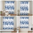 thumbnail image 6 of Blue Floral Sheer Curtains 45 Inches Long, Vintage Farmhouse Garden Flower Leaves Light Filering Curtains, Breathable Simi Curtain Privacy Drapes for Kitchen Bathroom Small Window Treatment, 6 of 9